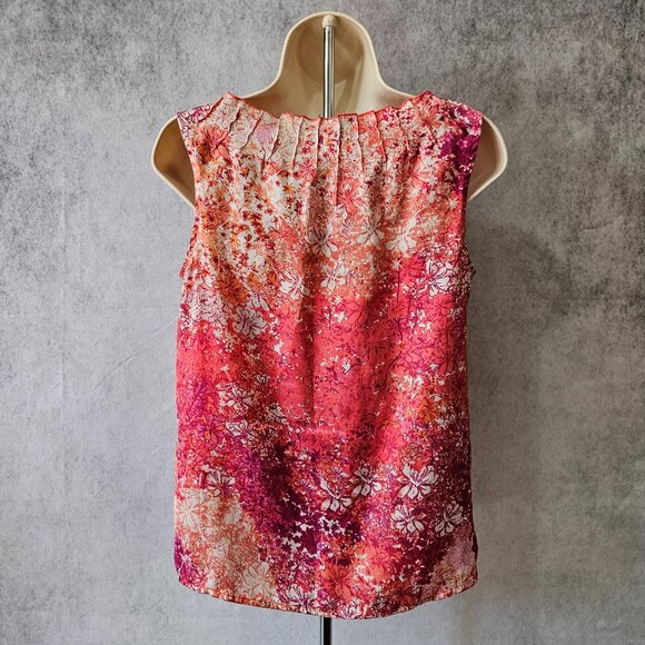 [NWOT] Coldwater Creek Multi-Color Floral Sleeveless Satin Tank Blouse - Picture 5 of 9